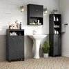 Promotions Grindų spintelė-organizatorius, 56x30x108 cm, juoda, masyvi mediena