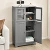 Promotions Grindų spintelė su durelėmis ir reguliuojama lentyna 58x30x109 cm juoda