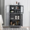 Promotions Grindų spintelė su durelėmis ir reguliuojama lentyna 58x30x109 cm juoda