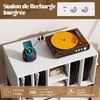 Promotions Įrašų leistuvo stovas, 6 skyrių vinilo laikymo stalas, baltas