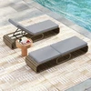 Promotions Gultas 185x65x26-86 cm Pilkas rotangas reguliuojama atlošo dalis, talpykla