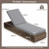 Promotions Gultas 185x65x26-86 cm Pilkas rotangas reguliuojama atlošo dalis, talpykla