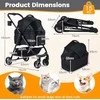 Promotions Gyvūnų vežimėlis, 76x53x100 cm, juodas, reguliuojamas tinklelio stogelis