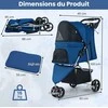 Promotions Gyvūnų vežimėlis, sulankstomas lengvas vežimėlis, 82x45x100 cm, sidabrinis