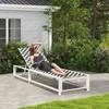 Promotions Lauko reguliuojama poilsio gultas terasai, 200.7x68.6x30.5 cm, juoda ir balta