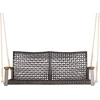 Promotions Kabanti pintos rotango veranda supamoji kėdė dviem 131x69x55 cm mišrios rudos spalvos, smėlio baltos/juodos/raudonos pagalvėlės