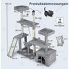 Promotions Kačių draskyklė, 121x70x136 cm, pilka, sizalinis draskymo baldas