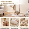Promotions Kačių medis, didelis kačiuko bokštas su hamaku sūpynėmis, natūrali mediena ir jūtiniai šakeliai, natūralus