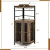 Promotions Kampinė baro spintelė su stiklo laikikliu ir reguliuojama lentyna 48,3x48,3x129,5 cm, kaimiško ruda