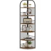 Promotions Kampinė lentyna 6 lygių laisvai stovinti knygų lentyna 42x42x181,5 cm ruda metalinė