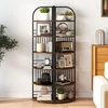 Promotions Kampinė lentyna 6 lygių laisvai stovinti knygų lentyna 42x42x181,5 cm ruda metalinė