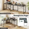 Promotions Kampinis rašomasis stalas, L formos reversinis stalas su įkrovimo stotele, 150x150x75 cm, pilkas, metalas