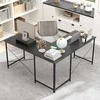 Promotions Kampinis rašomasis stalas, L formos reversinis stalas su įkrovimo stotele, 150x150x75 cm, pilkas, metalas