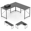 Promotions Kampinis rašomasis stalas, L formos reversinis stalas su įkrovimo stotele, 150x150x75 cm, pilkas, metalas