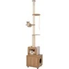 Promotions Katės draskyklė, nuo grindų iki lubų reguliuojamo aukščio su kraiko dėžės spinta, 67.3x44.5x256.5-275.6 cm, ruda