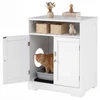 Promotions Katės kraiko dėžės uždangalas 59.7x43.2x69.9 cm Baltos spalvos medžio baldai