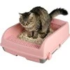 Promotions Katinų tualetas, pusiau automatinis, 60x46x24 cm, rožinis, apsaugantis nuo taškymosi