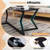 Promotions Kavos staliukas 110x55x44,5 cm Pilka Juoda Grūdintas stiklas Metalas