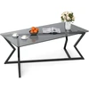 Promotions Kavos staliukas 110x55x44,5 cm Pilka Juoda Grūdintas stiklas Metalas