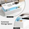 Promotions Kavos staliukas 110x60x40 cm baltas/juodas MDF LED apšvietimas