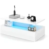 Promotions Kavos staliukas 110x60x40 cm baltas/juodas MDF LED apšvietimas
