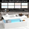 Promotions Kavos staliukas 110x60x40 cm baltas/juodas MDF LED apšvietimas