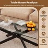 Promotions Kavos staliukas, 120x60x45.5 cm, juodas, stiklas