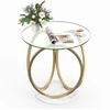 Promotions Kavos staliukas 60x60x61,5 cm Skaidrus ir Auksinis Stiklas ir Metalas