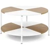 Promotions Kavos staliukas, 80x80x42 cm, balta, medinis, su lentyna daiktams