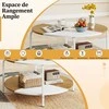 Promotions Kavos staliukas, 80x80x42 cm, balta, medinis, su lentyna daiktams