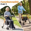Promotions Keturratis sulankstomas vaikštynė 56x64x79-93 cm Oranžinė Juoda Reguliuojama