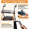 Promotions Keturratis sulankstomas vaikštynė 56x64x79-93 cm Oranžinė Juoda Reguliuojama