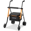 Promotions Keturratis sulankstomas vaikštynė 56x64x79-93 cm Oranžinė Juoda Reguliuojama
