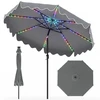 Promotions Kiemo skėtis su spalvą keičiančiomis LED lemputėmis 9x8,2 ft pilkas