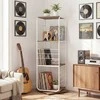Promotions Knygų lentyna bokštas, 4 pakopų, 360° besisukanti, 40x40x115 cm, natūrali, metalinis rėmas