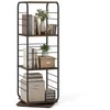 Promotions Knygų lentyna bokštas, 4 pakopų, 360° besisukanti, 40x40x115 cm, ruda, metalinis rėmas