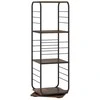 Promotions Knygų lentyna bokštas, 4 pakopų, 360° besisukanti, 40x40x115 cm, ruda, metalinis rėmas