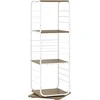 Promotions Knygų lentyna bokštas, 4 pakopų, 360° besisukanti, 40x40x115 cm, natūrali, metalinis rėmas