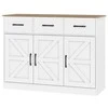Promotions Komoda su spintelėmis 108x38x81 cm balta, reguliuojamos lentynos