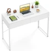 Promotions Kompiuterio stalas 111x48x76 cm Baltas metalinis rėmas, sandėliavimas