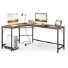 Promotions Kompiuterio stalas, L formos, 125x50x74,5 cm ir 168x50x74,5 cm, Rudas