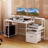 Promotions Kompiuterio stalas su įkrovimo stotele ir pakelta monitoriaus stovėjimo vieta 166x60x88 cm baltas