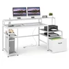 Promotions Kompiuterio stalas su įkrovimo stotele ir pakelta monitoriaus stovėjimo vieta 166x60x88 cm baltas
