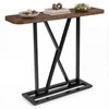 Promotions Konsolinis stalas 100x29,5x81 cm rudas juodas, metalinis rėmas