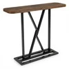 Promotions Konsolinis stalas 100x29,5x81 cm rudas juodas, metalinis rėmas