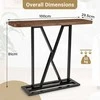 Promotions Konsolinis stalas 100x29,5x81 cm rudas juodas, metalinis rėmas
