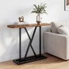 Promotions Konsolinis stalas 100x29,5x81 cm rudas juodas, metalinis rėmas