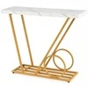 Promotions Konsolinis stalas, 100x29,5x81 cm, balta, marmuro imitacija