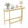 Promotions Konsolinis stalas, 110x30x91 cm, balta, metalinis rėmas