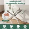 Promotions Konsolinis stalas, 115x45x78 cm, sidabrinis, stiklas ir metalas